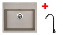 Sinks SOLO 560 Avena + ELASTA černá matná 